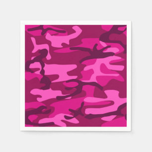 Hot Pink Fuchsia Camouflage Camouflage Girl Patter Serviette