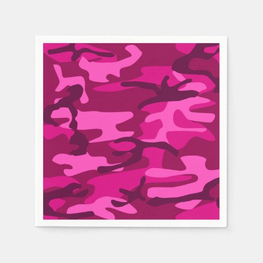 Hot Pink Fuchsia Camouflage Camouflage Girl Patter Serviette (Vorderseite)