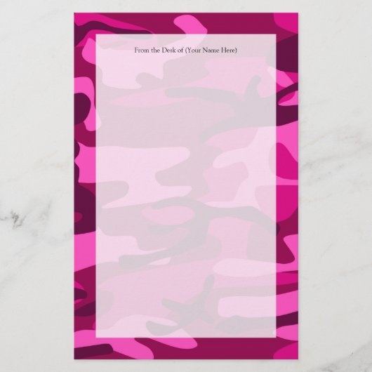 Hot Pink Fuchsia Camouflage Camouflage Giro del Pa Briefpapier (Vorderseite)