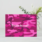 Hot Pink Fuchsia Camouflage Camouflage Giro del Pa Einladung (Stehend Vorderseite)