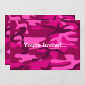 Hot Pink Fuchsia Camouflage Camouflage Giro del Pa Einladung (Vorne/Hinten)