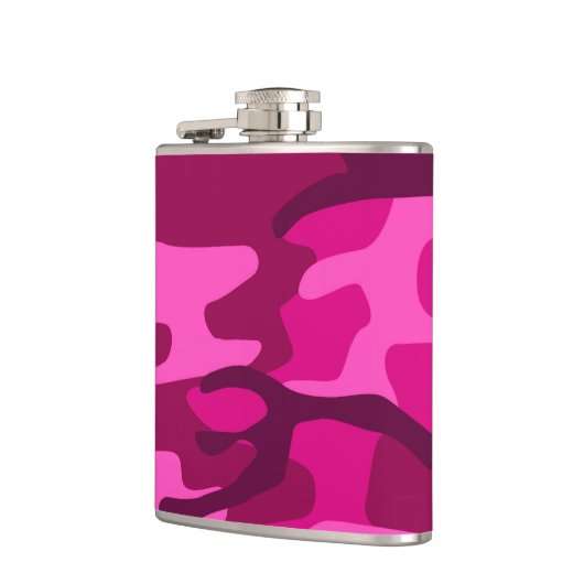 Hot Pink Fuchsia Camouflage Camouflage Giro del Pa Flachmann (Links)