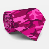 Hot Pink Fuchsia Camouflage Camouflage Giro del Pa Krawatte (Gerollt)