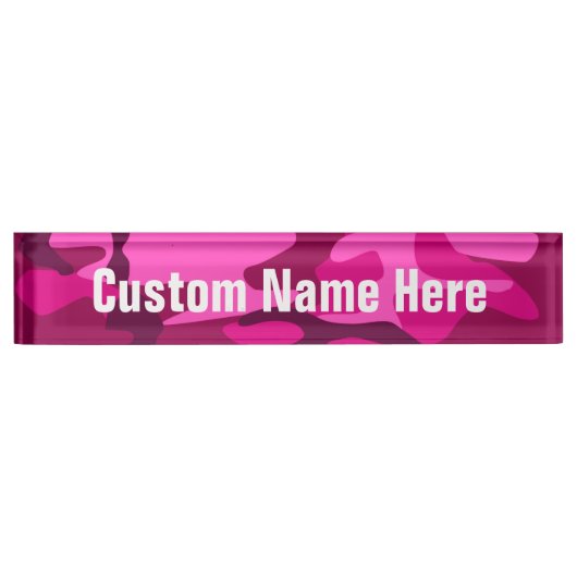 Hot Pink Fuchsia Camouflage Camouflage Giro del Pa Namensplakette (Vorderseite)