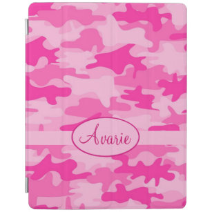 Hot Pink Fuchsia Camouflage Name Personalisiert iPad Hülle