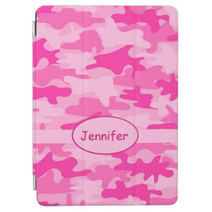Hot Pink Fuchsia Camouflage Name Personalisiert iPad Air Hülle