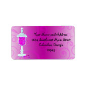 Hot Pink Fuchsia Candy Buffet Adressaufkleber (Vorne)