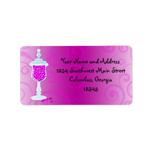 Hot Pink Fuchsia Candy Buffet Adressaufkleber (Vorne)