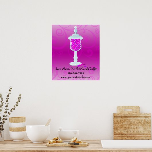 Hot Pink Fuchsia Candy Buffet Poster (Küche)