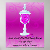 Hot Pink Fuchsia Candy Buffet Poster (Vorne)