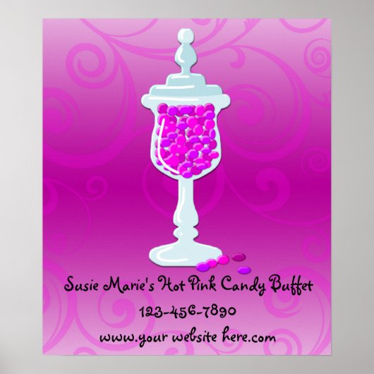 Hot Pink Fuchsia Candy Buffet Poster (Vorne)