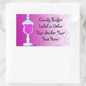 Hot Pink Fuchsia Candy Buffet Rechteckiger Aufkleber (Tasche)