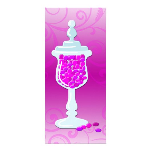 Hot Pink Fuchsia Candy Buffet Werbekarte (Hinten)