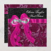 Hot Pink Fuchsia Geburtstagsparty Einladung (Vorne/Hinten)