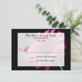 Hot Pink Fuchsia Gerber Daisy Blume Wedding RSVP Karte (Stehend Vorderseite)