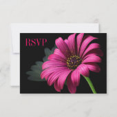 Hot Pink Fuchsia Gerber Daisy Blume Wedding RSVP Karte (Rückseite)
