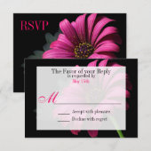 Hot Pink Fuchsia Gerber Daisy Blume Wedding RSVP Karte (Vorne/Hinten)