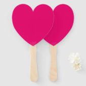 Hot Pink fuchsia heart hand fans Fächer (Vorne und Hinten)