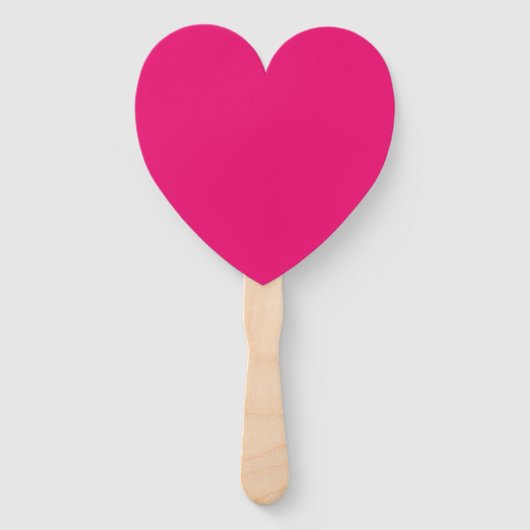 Hot Pink fuchsia heart hand fans Fächer (Vorderseite)