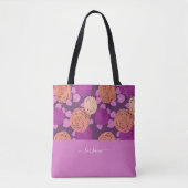 Hot Pink Fuchsia Rose Monogramm Individuelle Name Tasche (Vorderseite)