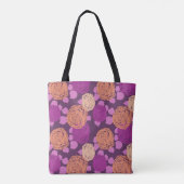 Hot Pink Fuchsia Rose Monogramm Individuelle Name Tasche (Rückseite)