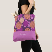 Hot Pink Fuchsia Rose Monogramm Individuelle Name Tasche (Von Nahem)