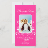 Hot Pink Fuchsia Save the Date Ihr Foto (Vorderseite)