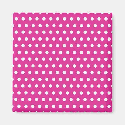 Hot Pink Fuchsia und White Polka Dots Muster Gesch Magnet (Vorne)
