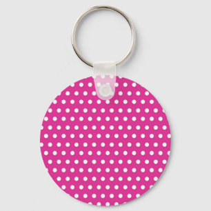 Hot Pink Fuchsia und White Polka Dots Muster Gesch Schlüsselanhänger