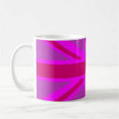 Hot Pink Fuchsia Union Jack Decor Kaffeetasse (Links)
