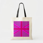 Hot Pink Fuchsia Union Jack Decor Tragetasche (Vorne)