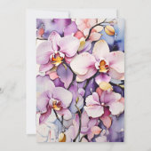 Hot Pink Fuchsia Wasserfarben Orchideen Hochzeit Einladung (Rückseite)