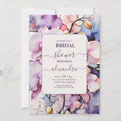 Hot Pink Fuchsia Watercolor Orchideen Einladung (Vorderseite)