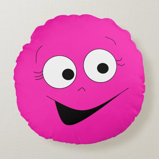 Hot Pink Funny Albern Face Kissen (Vorderseite)