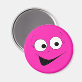 Hot Pink Funny Albern Face Magnet (Vorderseite/Rückseite)