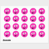 Hot Pink Funny Albern Face Sticker (Blatt)