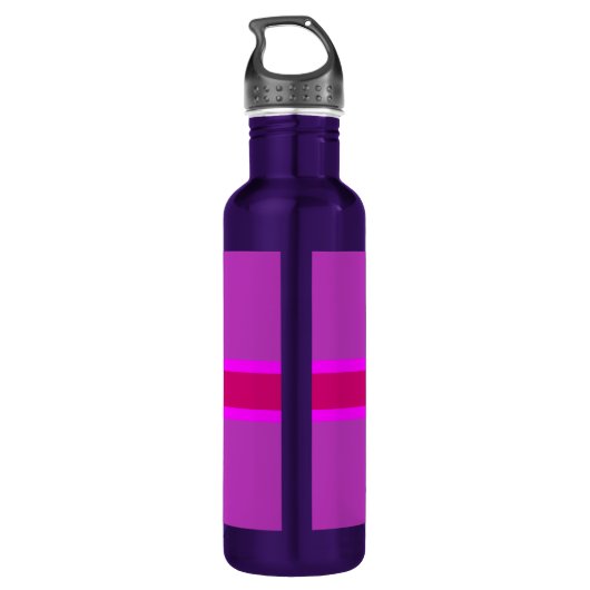 Hot Pink Fushia Union Jack Britische Flagge Hinter Edelstahlflasche (Rückseite)