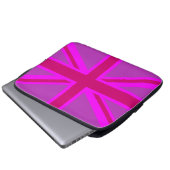 Hot Pink Fushia Union Jack Britische Flagge Hinter Laptopschutzhülle (Vorne Knopf)