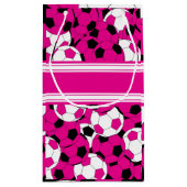Hot-Pink-Fußball-Collage Kleine Geschenktüte (Rückseite)