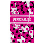 Hot-Pink-Fußball-Collage Kleine Geschenktüte (Vorderseite)