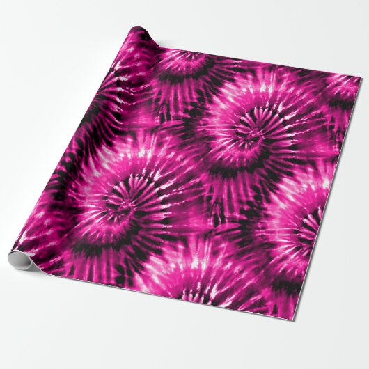 Hot Pink Gefärbte Krawatte Psychedelic Sternexplos Geschenkpapier (Ungerollt)