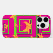 Hot Pink Geo Floral Case-Mate iPhone Hülle (Rückseite (Horizontal))