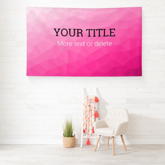 Hot pink geometric mesh Triangle custom text Banner (Insitu)