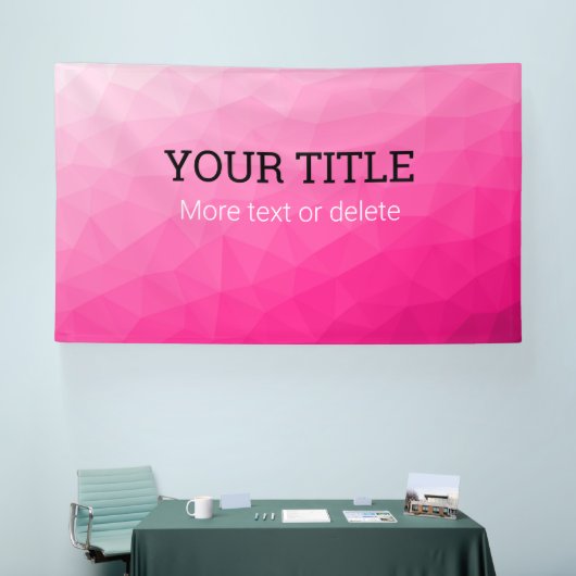Hot pink geometric mesh Triangle custom text Banner (Messe)