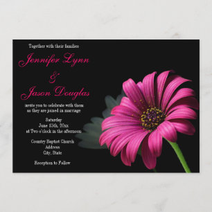 Hot Pink Gerber Daisy Blume Hochzeit Einladungen