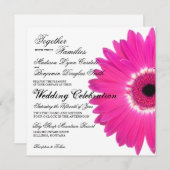 Hot Pink Gerber Daisy Blume Hochzeitseinladungen Einladung (Vorne/Hinten)