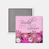 Hot Pink Gerber Daisy Brautparty Magnet (Vorderseite/Rückseite)