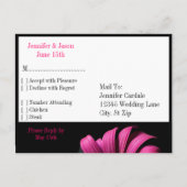 Hot Pink Gerber Daisy Wedding RSVP Postcard Einladungspostkarte (Rückseite)