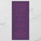 Hot Pink Gerbera Daisy Lila Wedding Program Programm (Rückseite)
