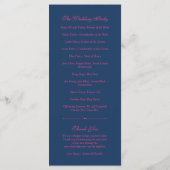 Hot Pink Gerbera Daisy Navy Blue Wedding Program Programm (Rückseite)